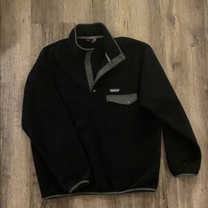 Patagonia Synchilla Snap-T Fleece Pullover Sweater Black‎ & Gray Men’s Size M